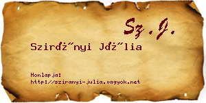 Szirányi Júlia névjegykártya