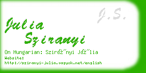 julia sziranyi business card